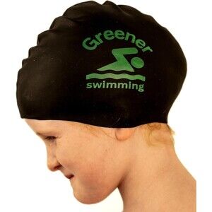Greener Silicone, Swimming Caps, Black - NEW